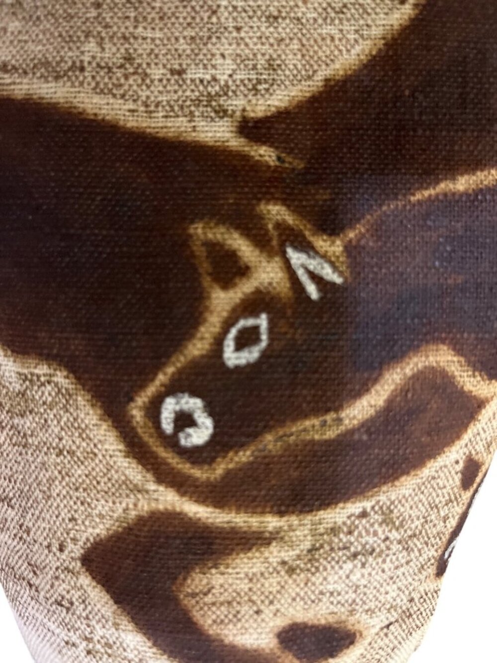 Vintage Hand Painted Textile Wall Hanging Bamboo Scroll Used - Picture 5 of 13